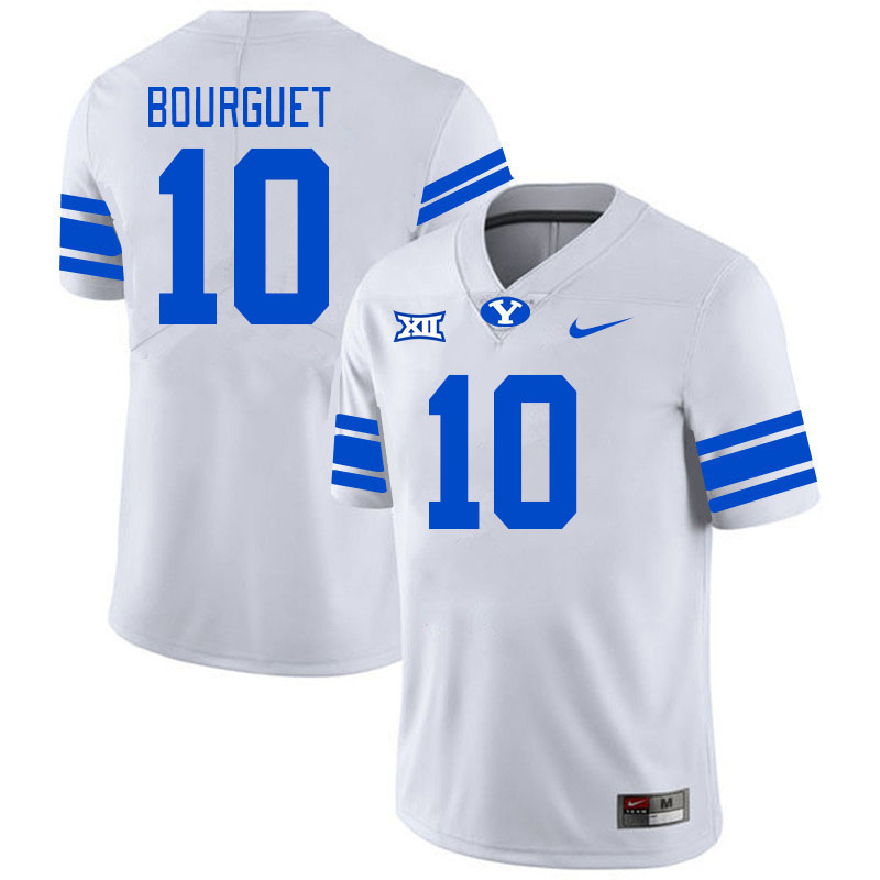 Men #10 Treyson Bourguet BYU Cougars College Football Jerseys Stitched Sale-White